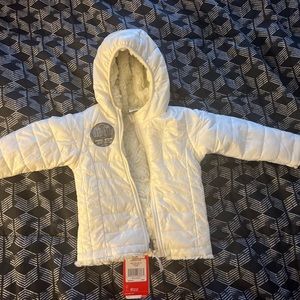 North face infant reversible vintage white coat